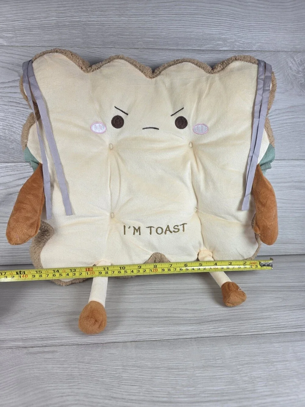 Kawaii Anthropomorphic Toast Plush Pillow Kitchen Chair Cushion 17